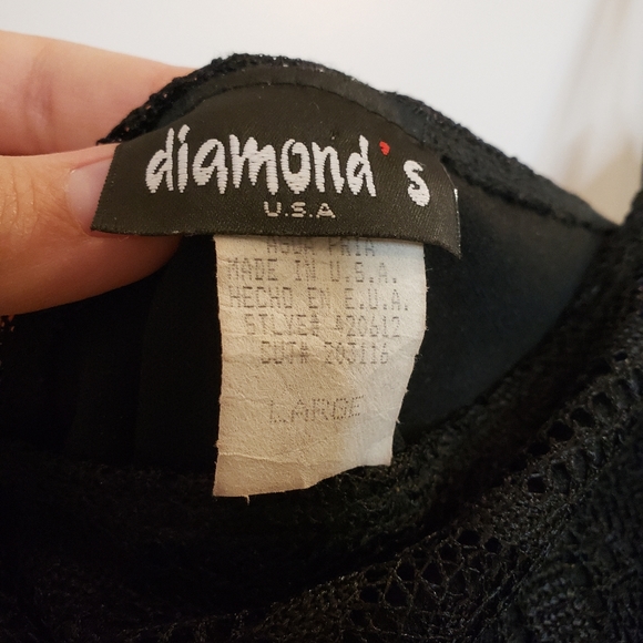 Black lace fringe elastic/strethy mini dress - Picture 4 of 7